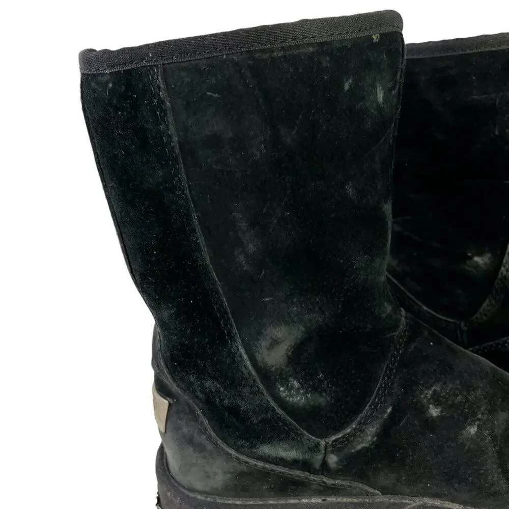 Ugg Australia Womens 5116 Mayfaire Black Side Zip Suede Genuine Leather Boots 6